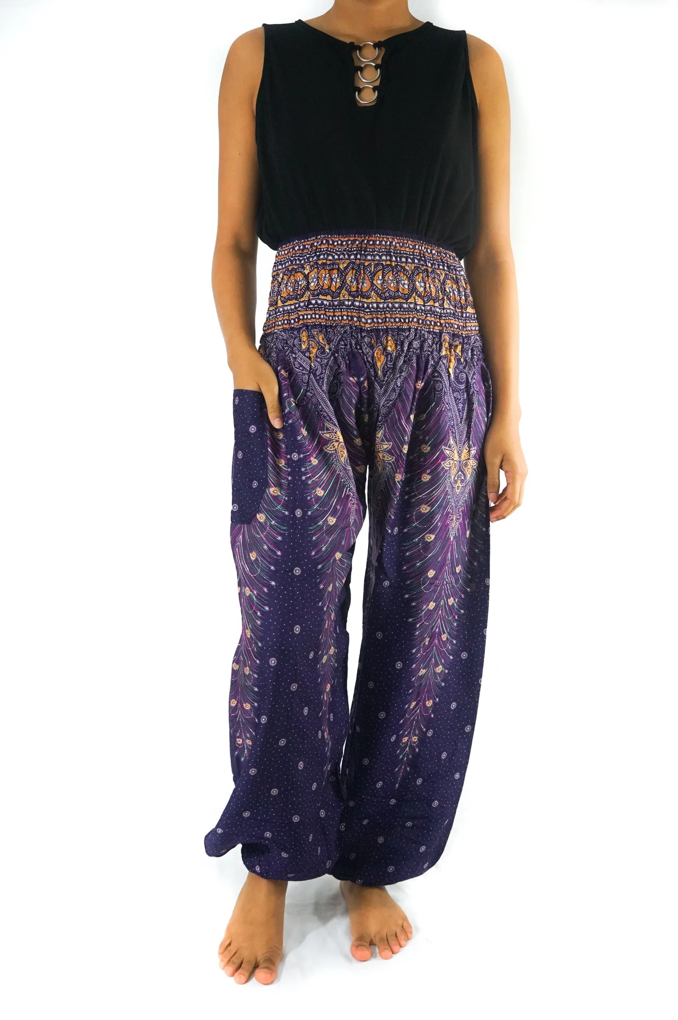 Purple PEACOCK Harem Pants