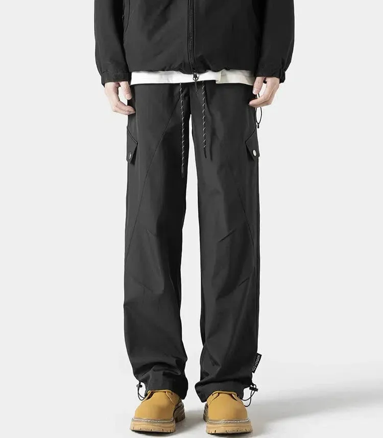 Relaxed Fit Drawstring Waist Cargo Pants