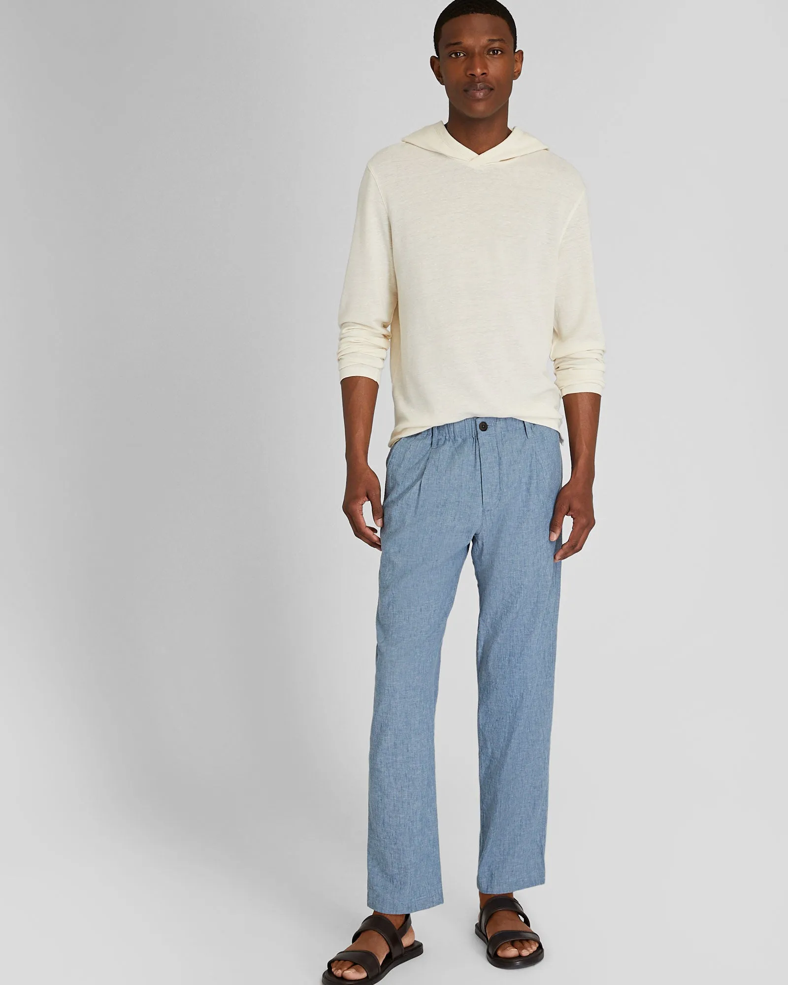 Relaxed Tapered Linen-Blend Pant