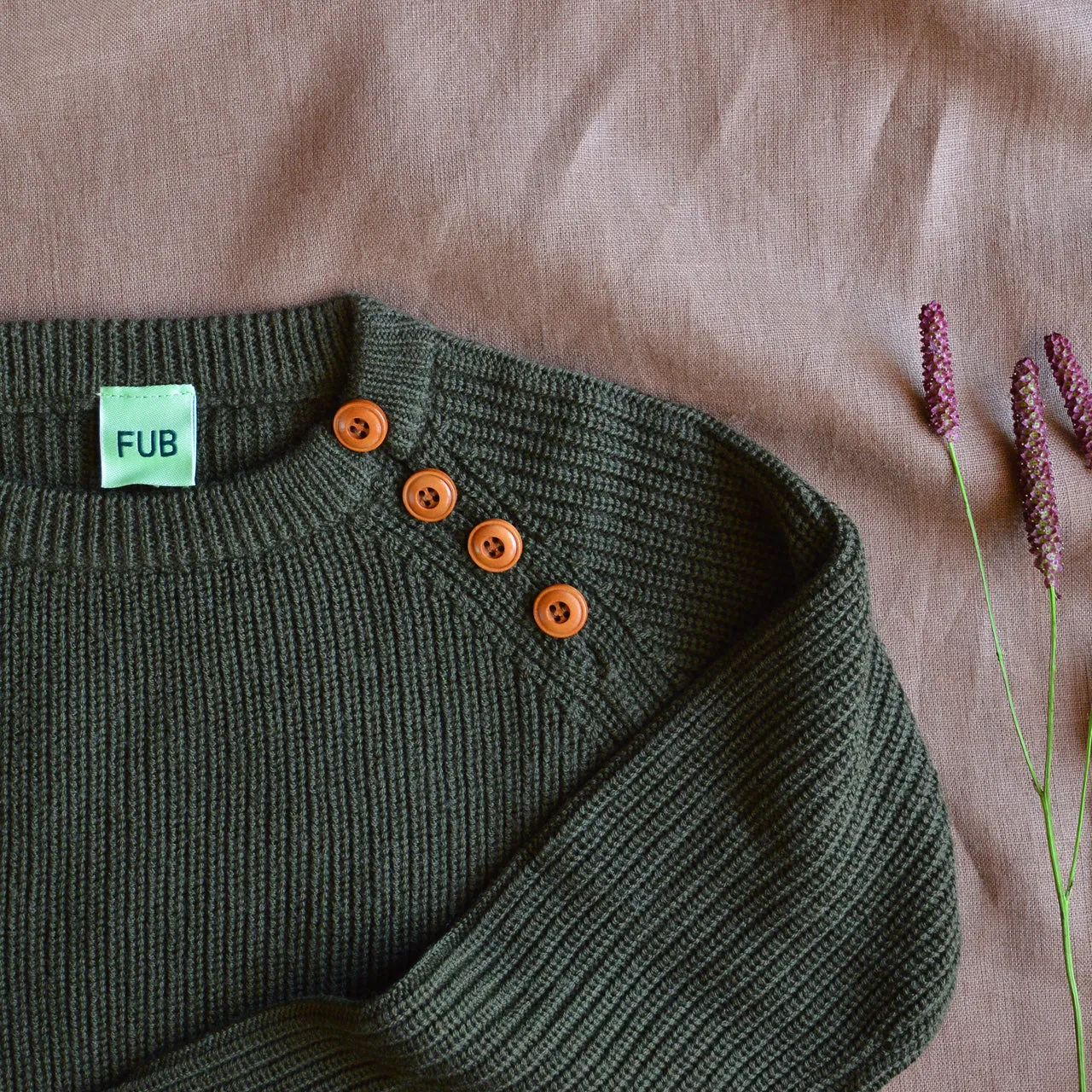 Rib Sweater in 100% Merino - Forest AW23 (4-6y) *Last One!