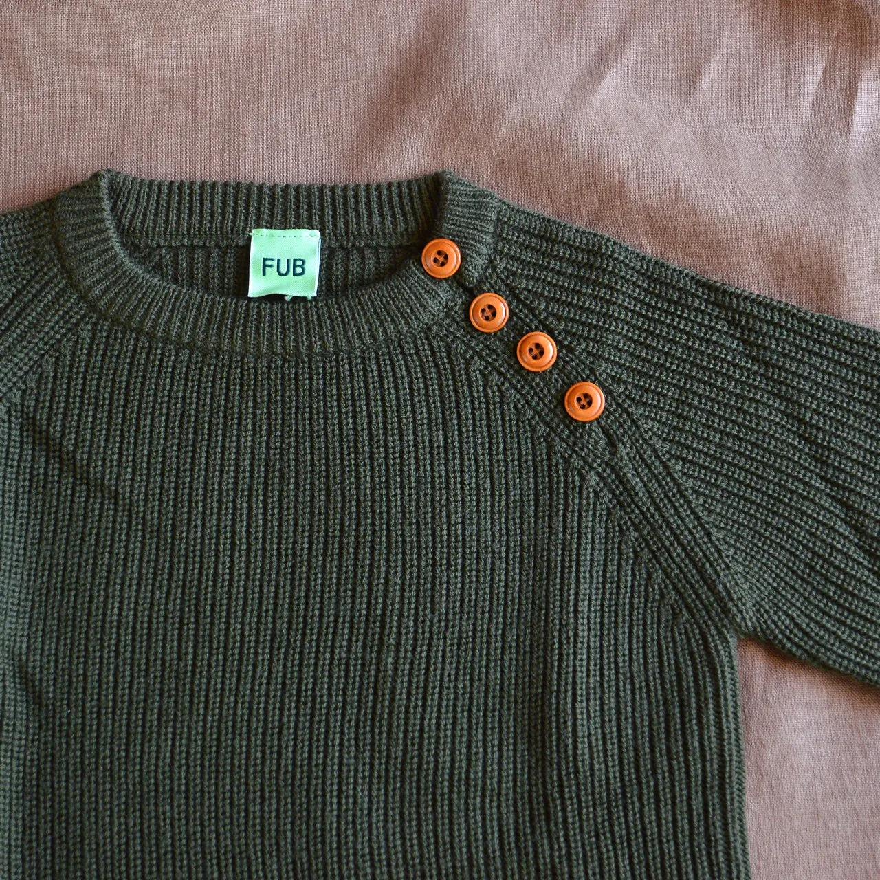 Rib Sweater in 100% Merino - Forest AW23 (4-6y) *Last One!