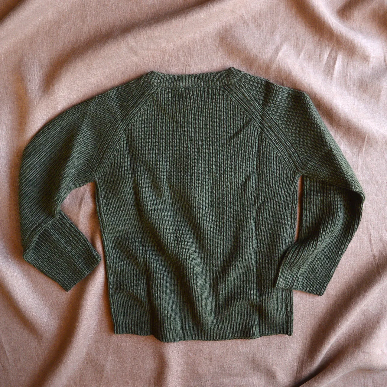 Rib Sweater in 100% Merino - Forest AW23 (4-6y) *Last One!