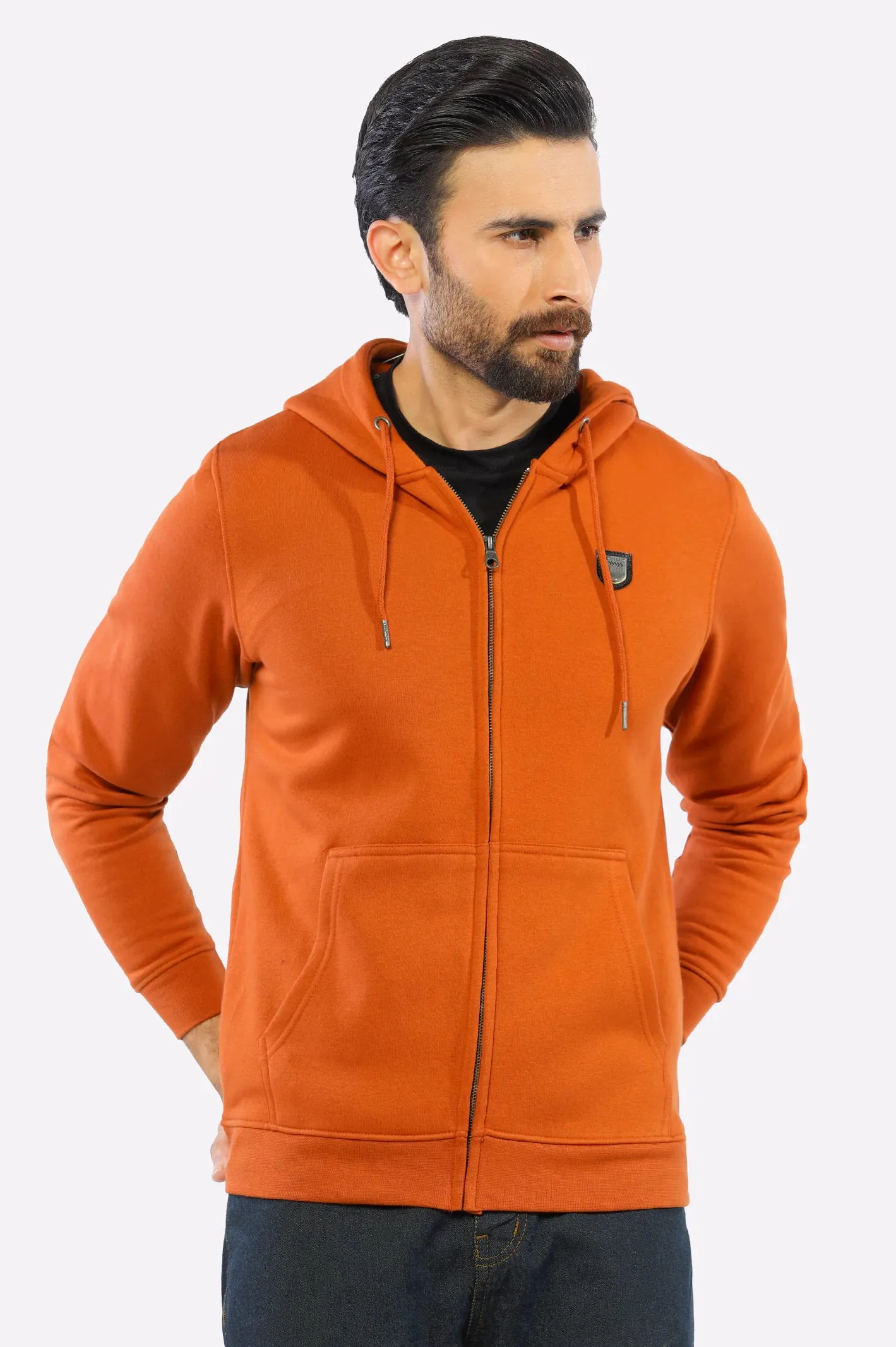 Rust Basic Zipper Hoodie