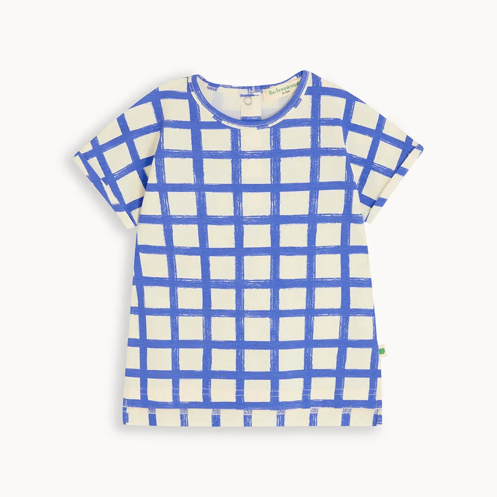 Santorini - Blue Checker Jersey Baby & Kids T-Shirt