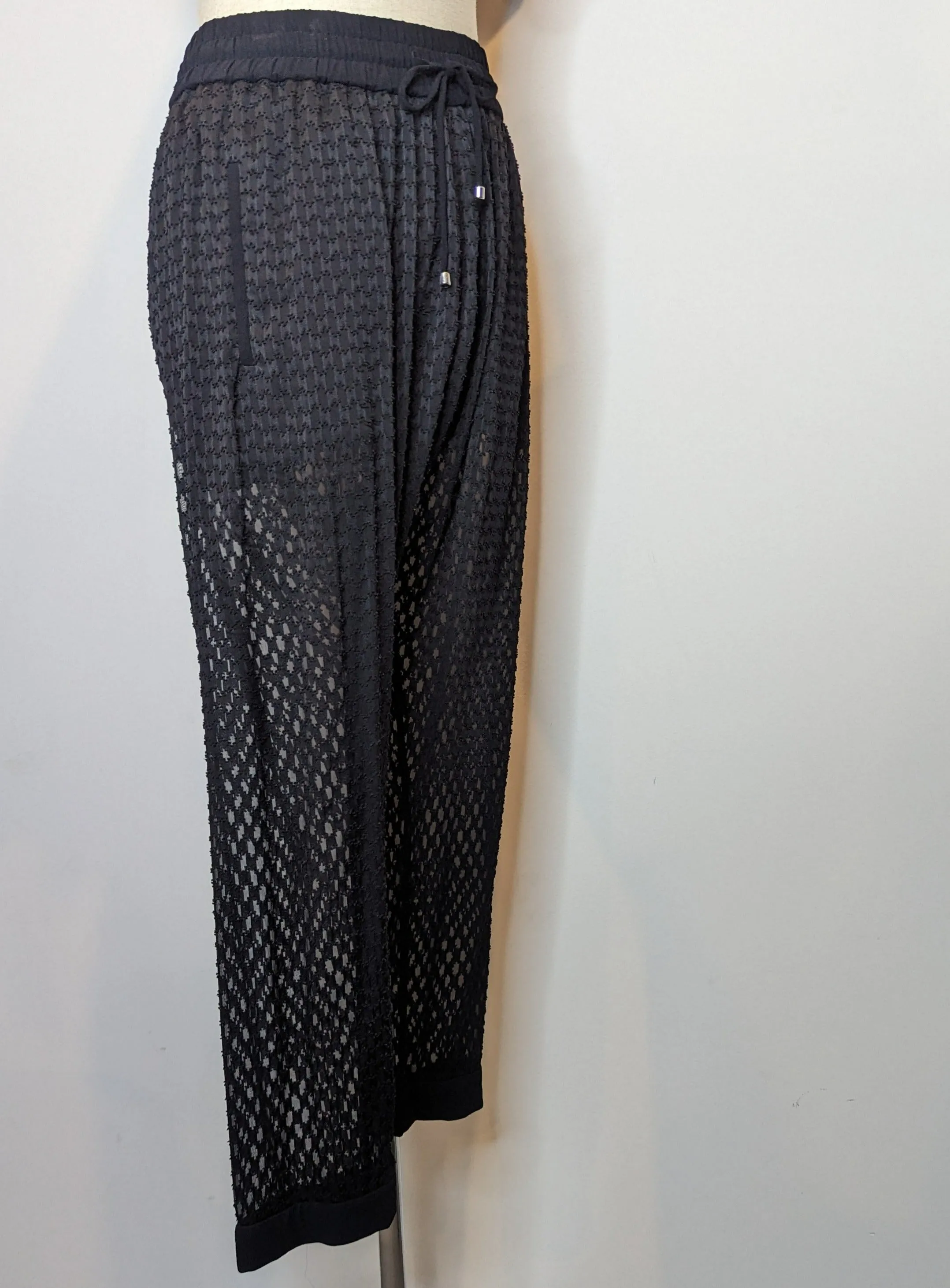 Sass & Bide Relaxed Black Sheer Shorts / Jogger Pants