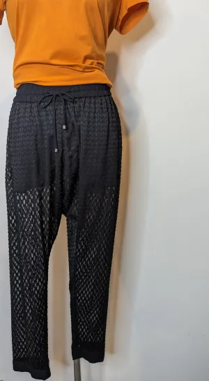 Sass & Bide Relaxed Black Sheer Shorts / Jogger Pants