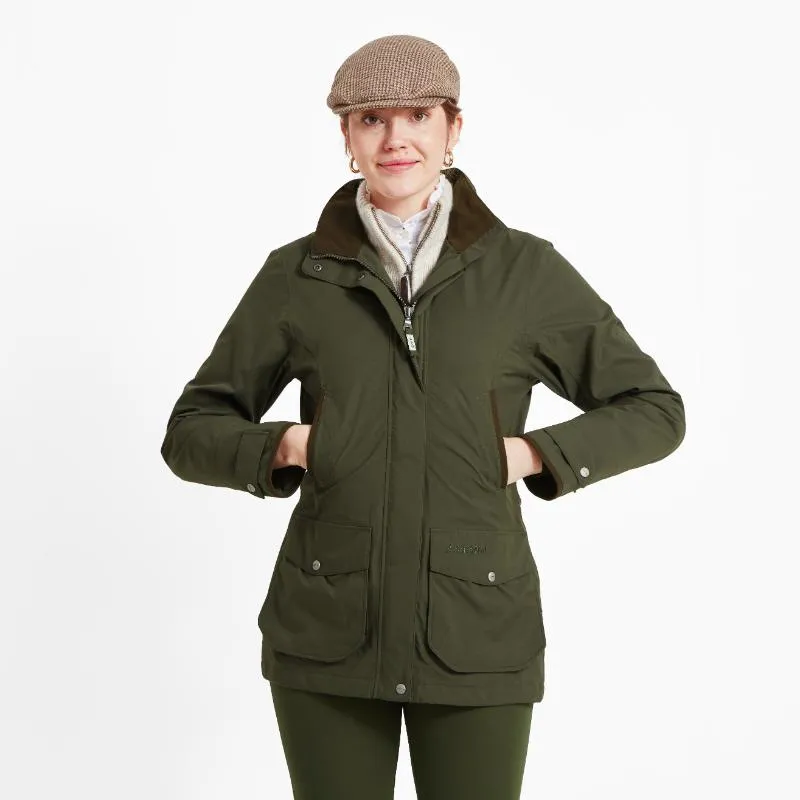 Schoffel Teal Ultralight Ladies Waterproof Country Field Coat - Forest