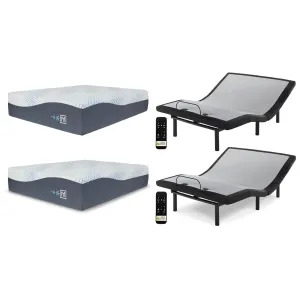 Sierra Sleep Head-Foot Model Better M9X8M2 Split King Adjustable Base and 2 Mattresses