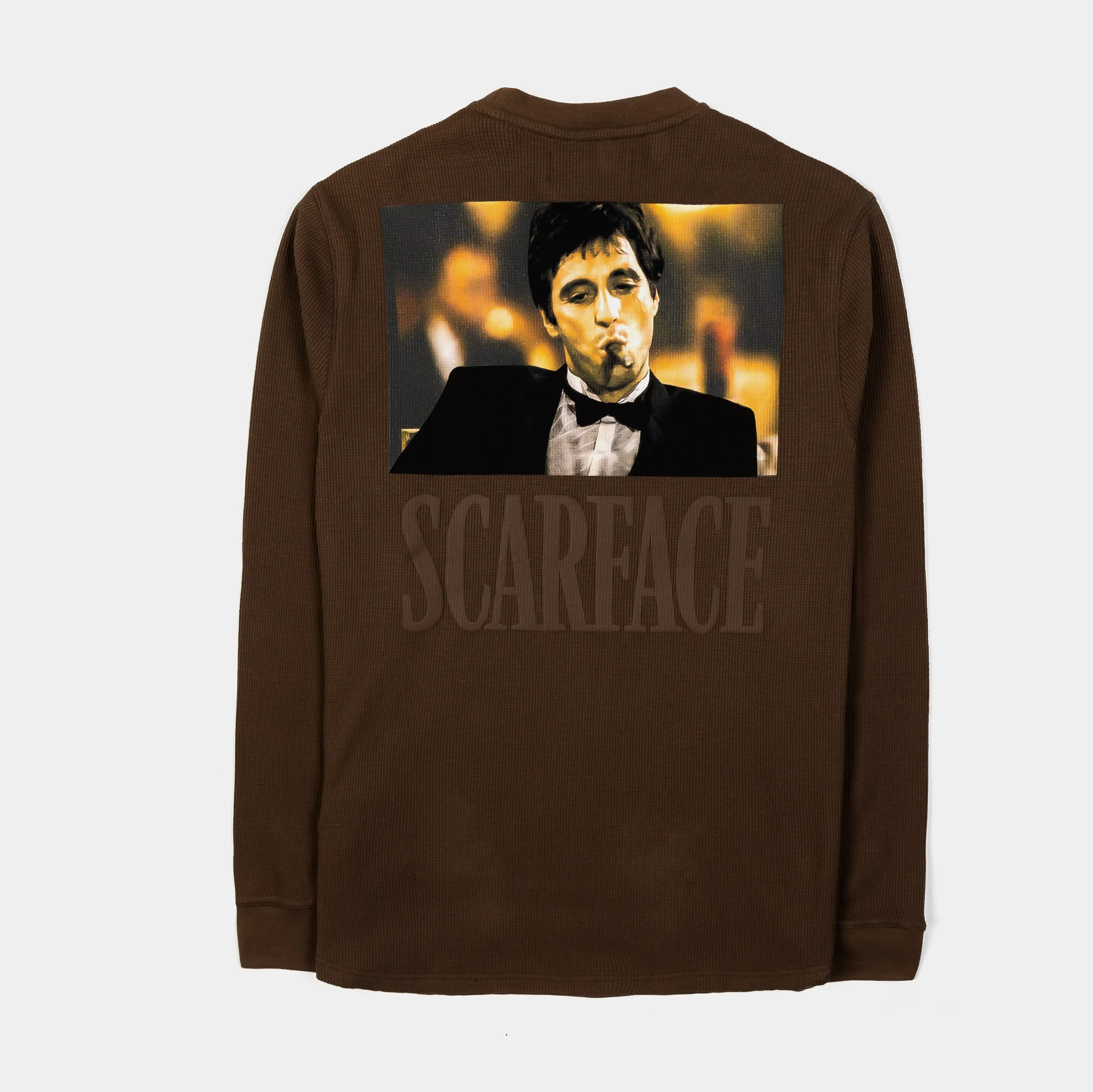 SP x Scarface Logo Thermal Mens Long Sleeve Shirt (Brown)