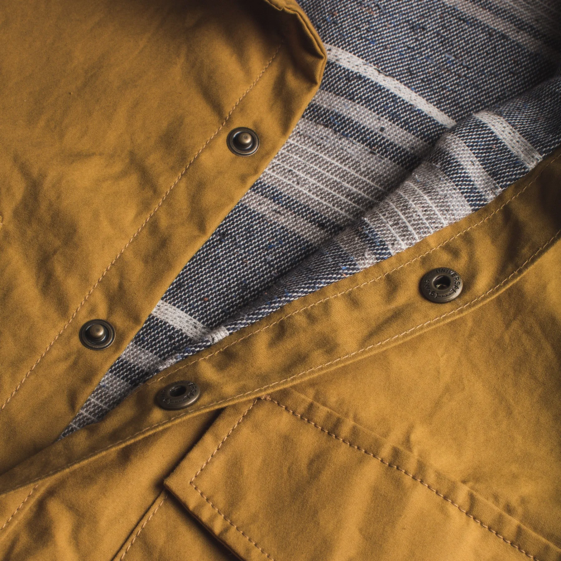 The Chore Jacket in Mustard Dry Wax Canvas