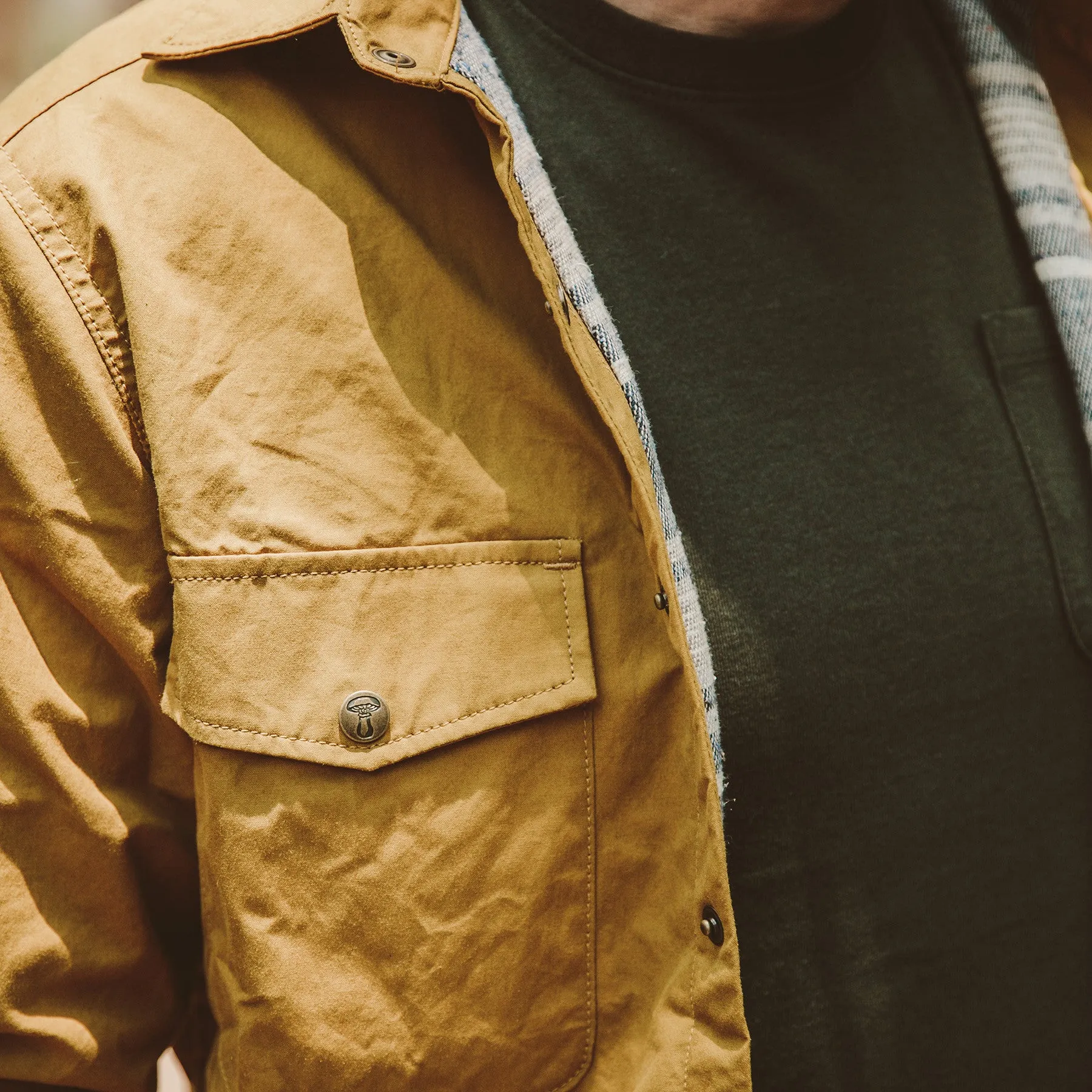 The Chore Jacket in Mustard Dry Wax Canvas