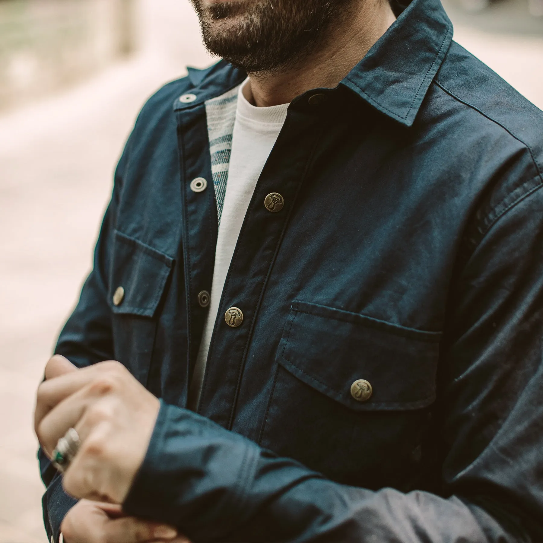 The Chore Jacket in Navy Dry Wax Canvas