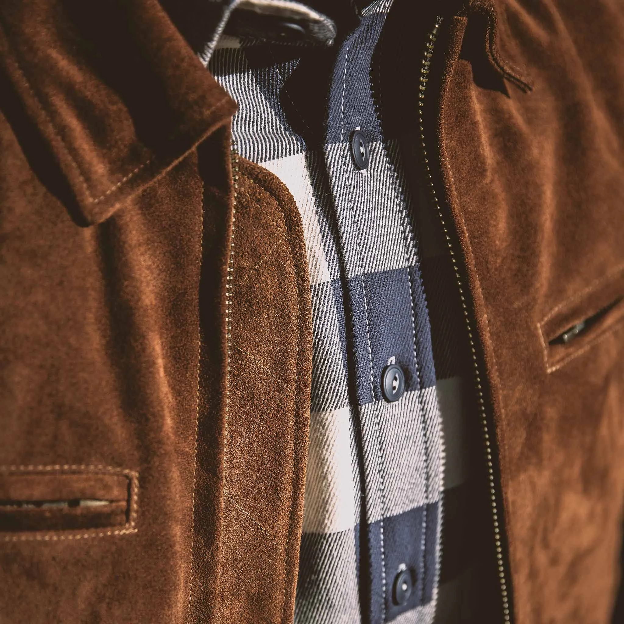 The Moto Jacket in Tobacco Weatherproof Suede