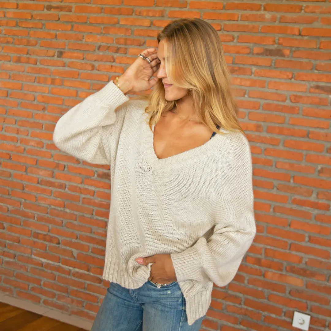 Wooden Ships Claire Oversized V Chunky Sweater