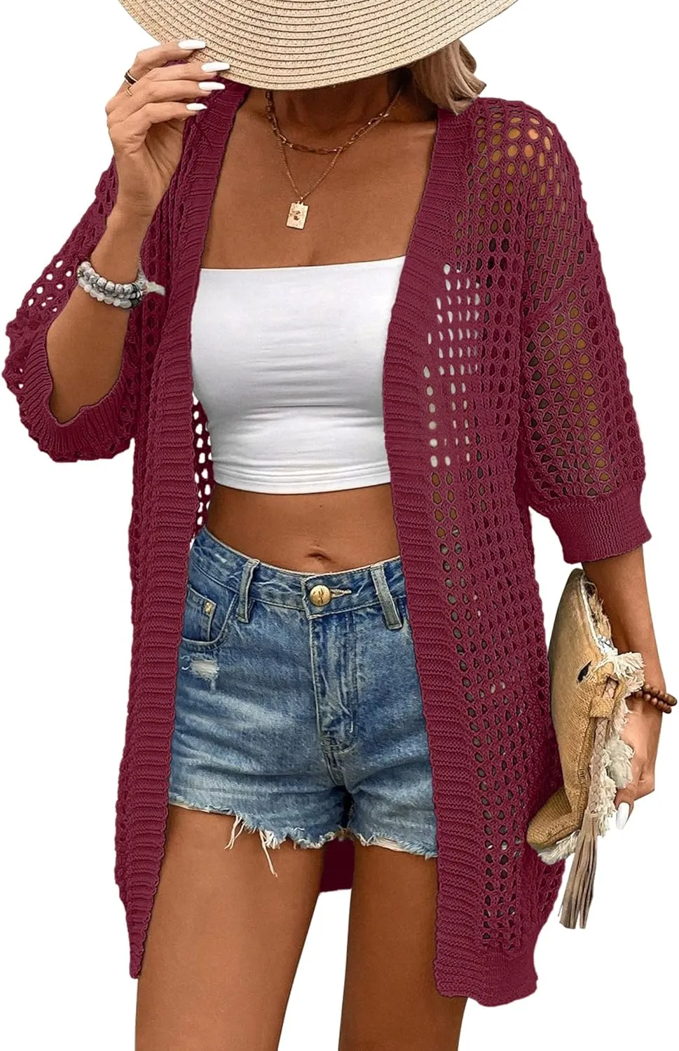 Zeagoo Women's 2025 Summer Crochet Lightweight Cardigan