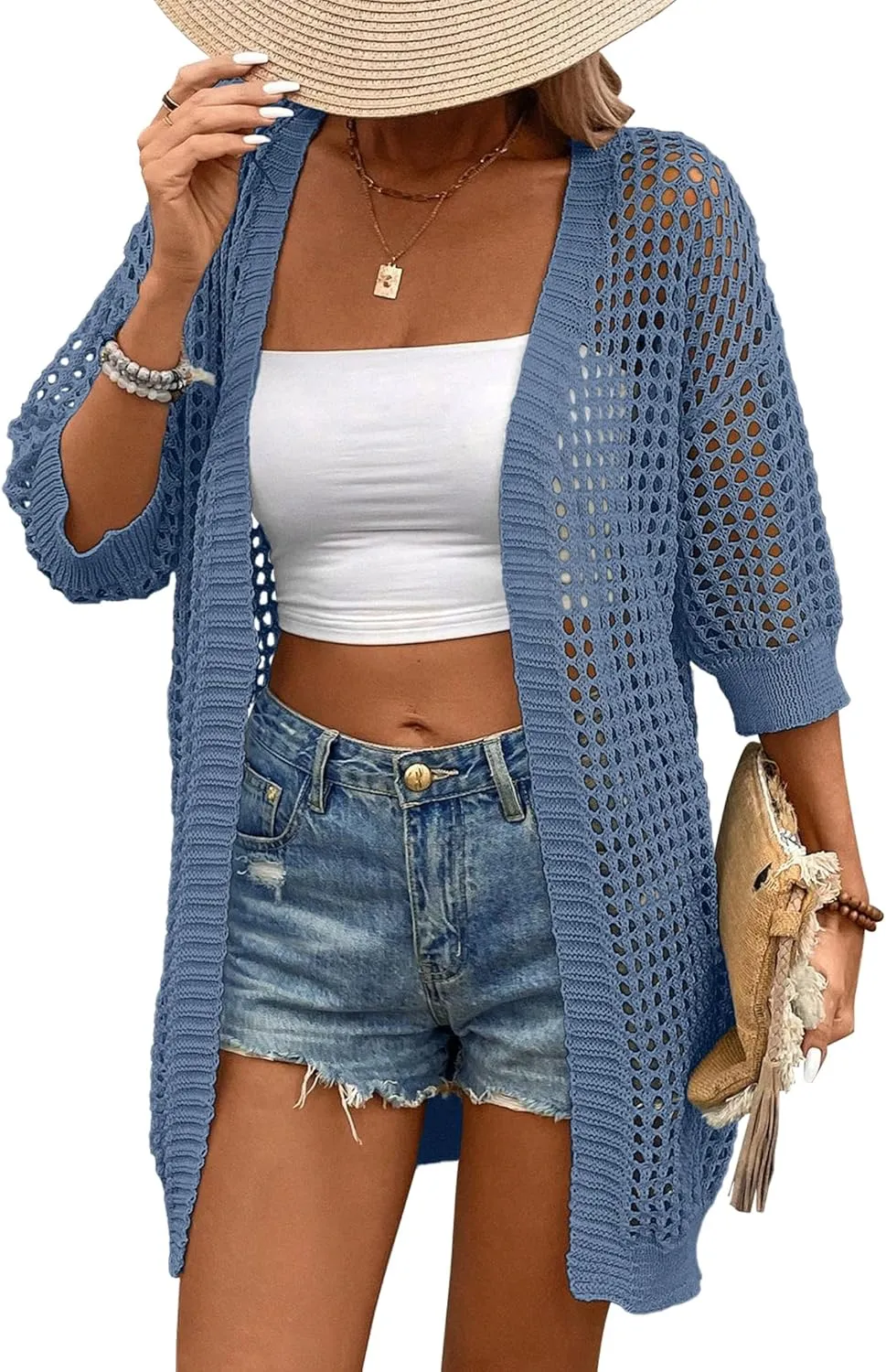 Zeagoo Women's 2025 Summer Crochet Lightweight Cardigan