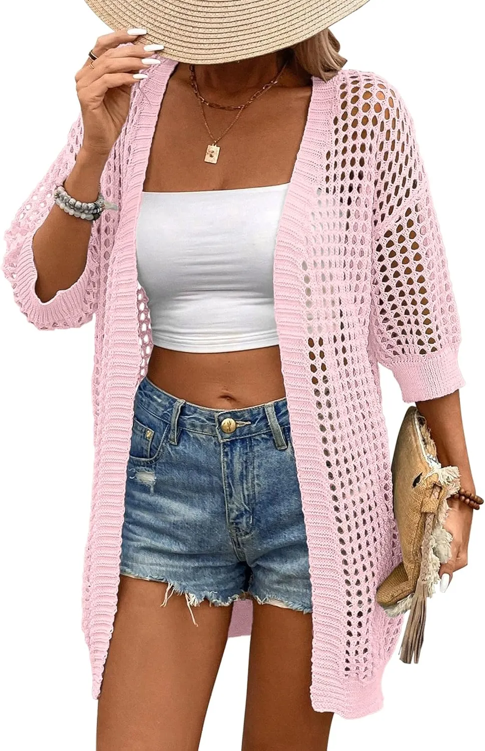 Zeagoo Women's 2025 Summer Crochet Lightweight Cardigan