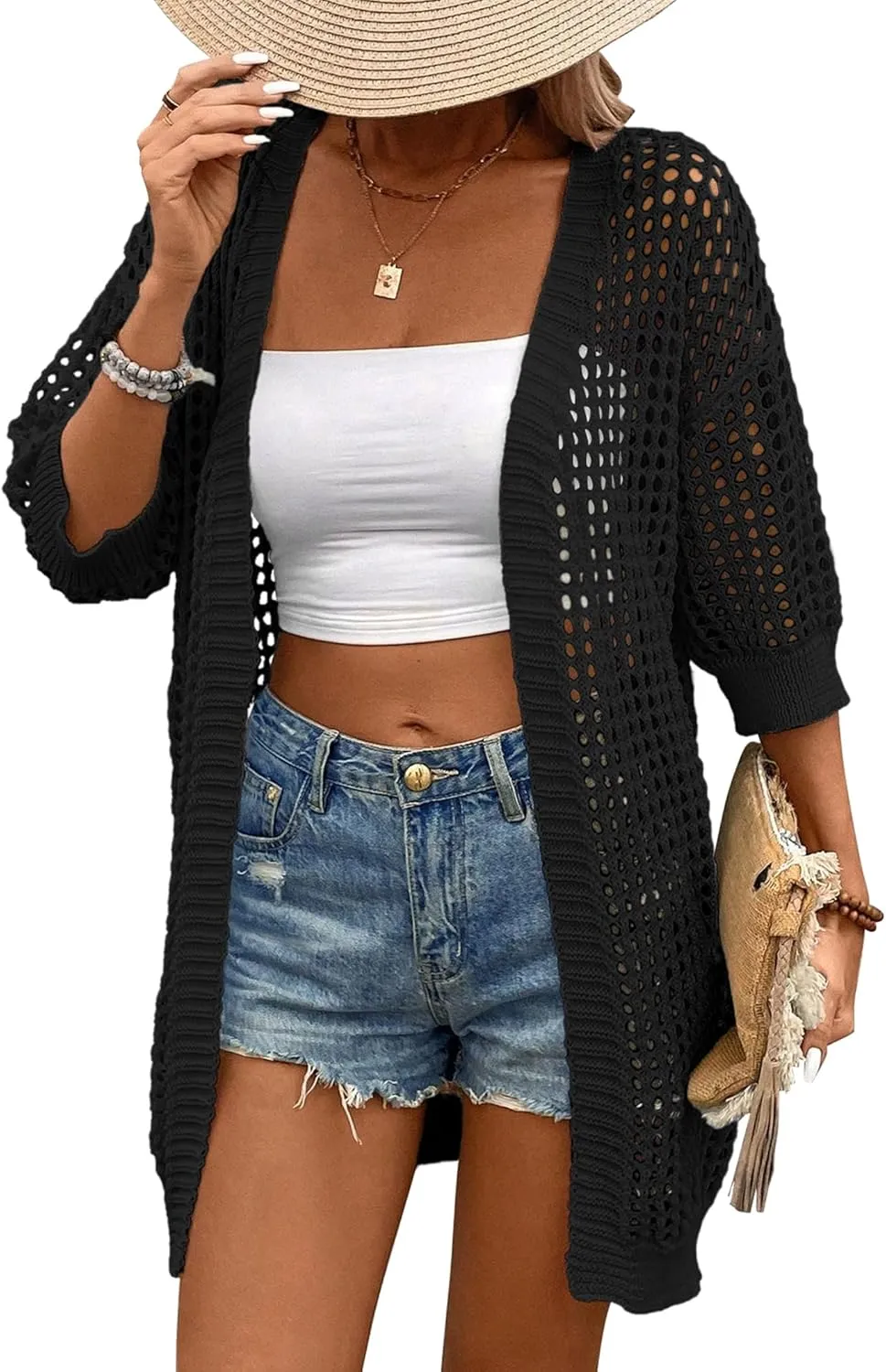 Zeagoo Women's 2025 Summer Crochet Lightweight Cardigan