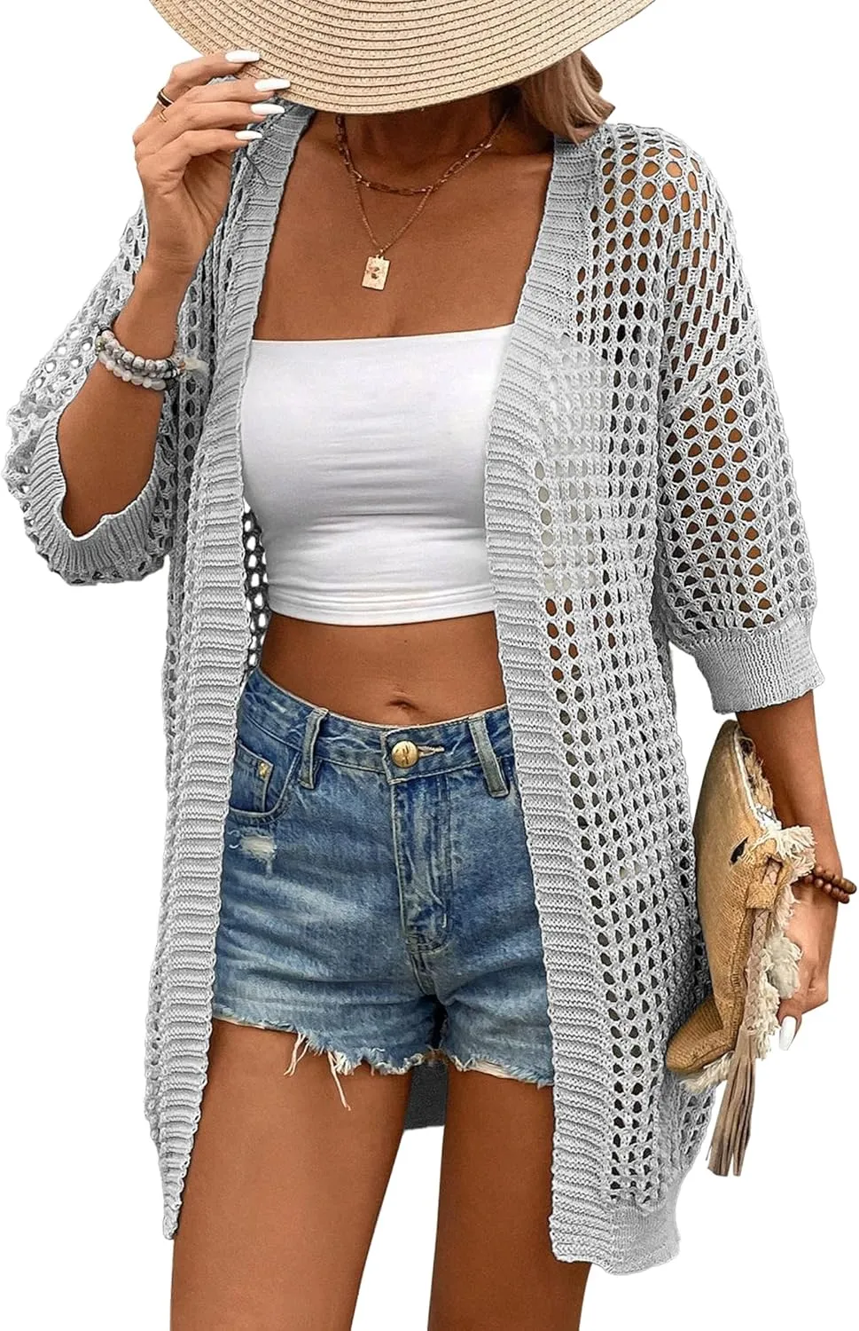 Zeagoo Women's 2025 Summer Crochet Lightweight Cardigan